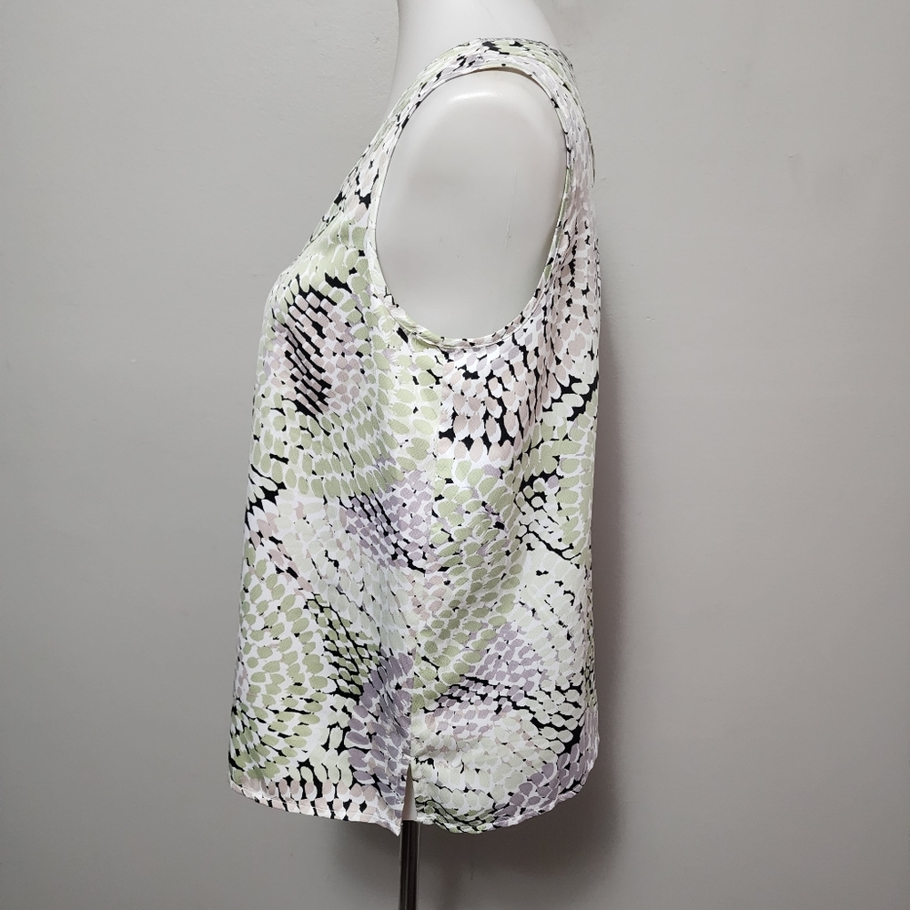 Kasper Celadon Mosaic Print Shell Size Small - image 4